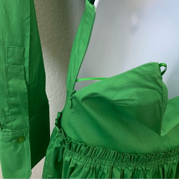 Jason Wu Pretty Green Cutout Waist Long Sleeve Short Dress, Size M - Picture 6 of 9